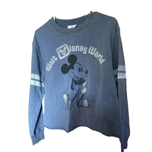 WALT DISNEY WORLD MICKEY MOUSE GRAY TOP WITH LONG SLEEVES - Picture 1 of 3